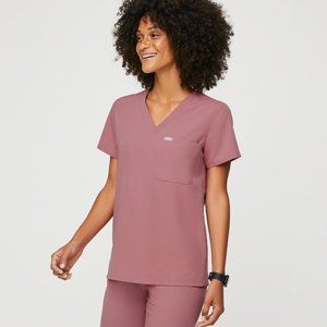 FIGS Catarina Women's Scrub Top in Limited Edition Mauve